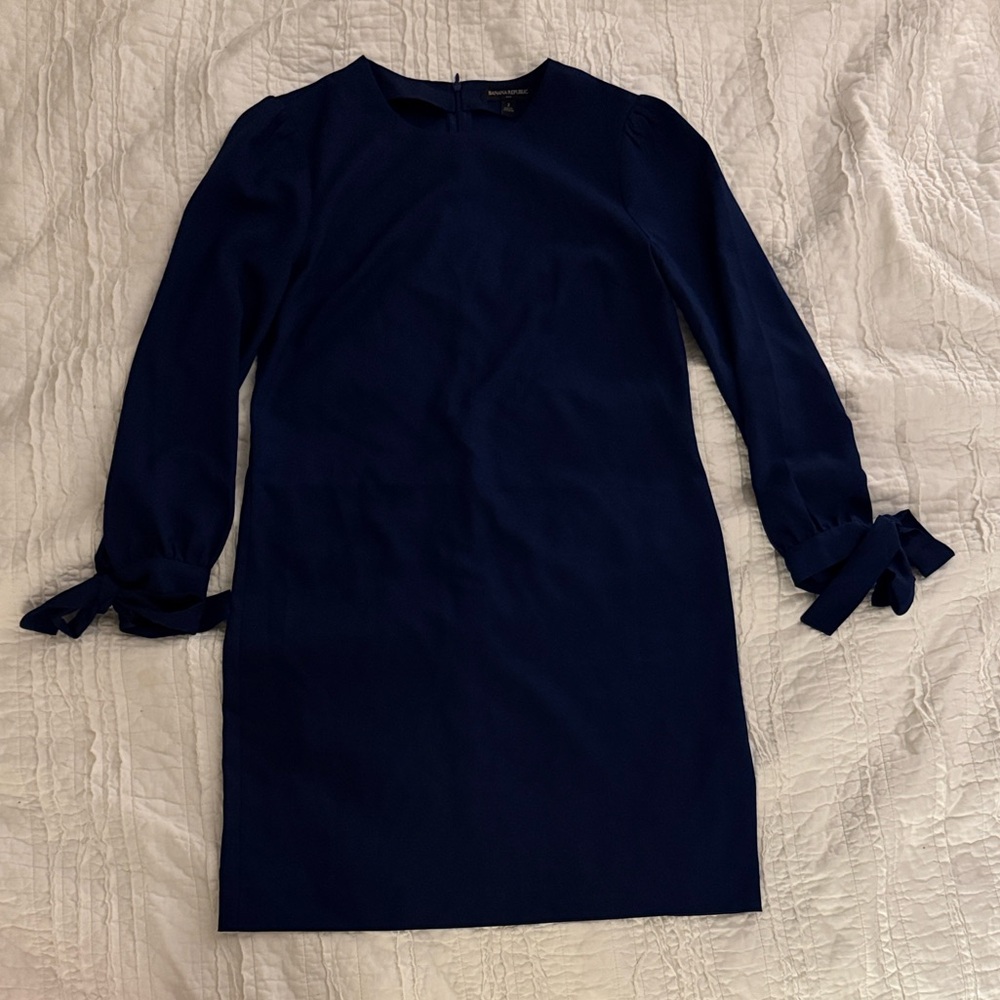 Banana Republic Royal Blue Shift Dress with Bow Sleeves